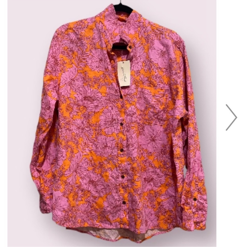 Universal Thread Long Sleeve Floral Pattern Butto… - image 5